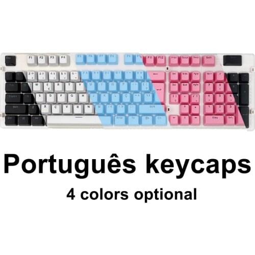 Portugues Keycaps for Mechanical Keyboard Compatible with MX Switches Double Shot Support Led Lighting Key caps OEM Profile