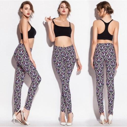 Arrival Printed Leggings Cotton Spandex Sex Ladies Leggings 2020 Hot Sale New 7 Colors S.M.L.XL Fashion Casual Knitted Women MID