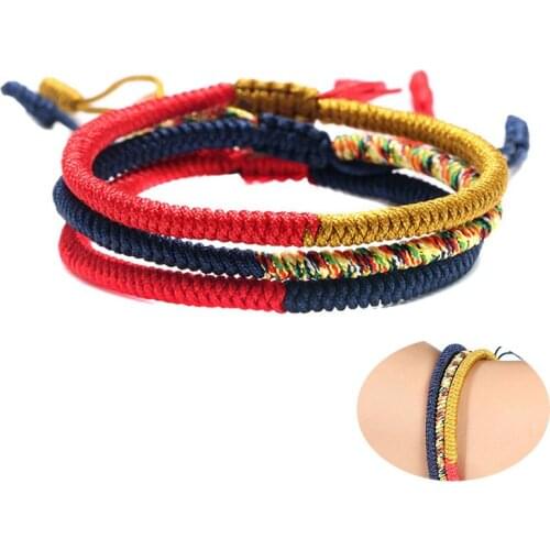 Casual Handmade Lucky Rope Bracelets for Men Women Traditional Buddhist Tibet Monks Prayer Bracelet Braided Jewelry