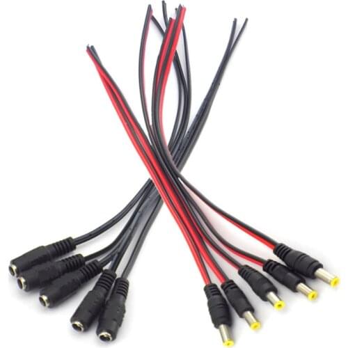 DC Male Female Connectors Plug Power Cable cord wire for CCTV video Camera Security 12v Extension Cable Plug Adaptor 2.1*5.5mm