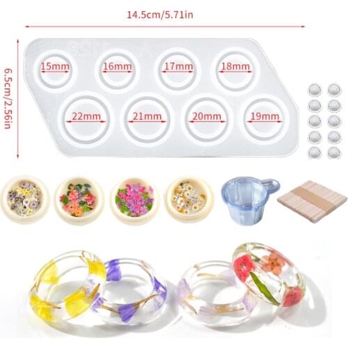 DIY Material Silicone Ring Pendant Jewelry Mold For Resin Epoxy Production of Dried Flower Ornaments Drop Glue Tools Handmade
