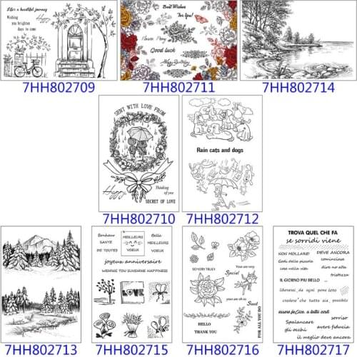 Snow Mountain River DIY Silicone Clear Stamp Seal Scrapbook Embossing Album