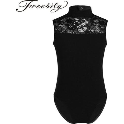 Sleeveless Lace Back Ballet Leotards Jumpsuit For Kid Girls Ballet Dancewear Dance Practice Clothes Gymnastics Exercise Leotards