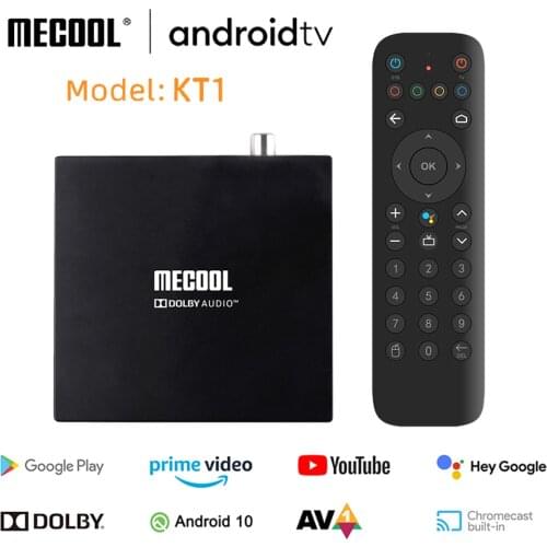 MECOOL KT1 DVB-T2 Amlogic S905X4 Android TV 10 DVB Set Top Box 2GB 16GB AV1 BT 4.2 WiFi 2.4G 5G LAN Dolby Google Decoder TV BOX