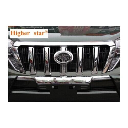 Higher star ABS with Chrome 6pcs car Front grill trim cover For TOYOTA Land Cruiser Prado FJ150 2014-2017