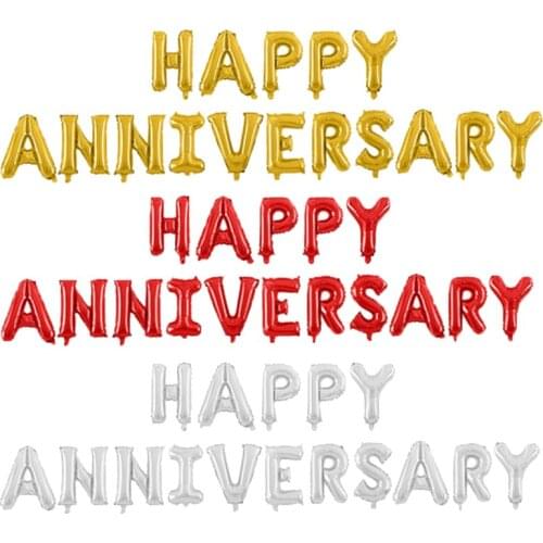 Wedding anniversary letter balloon 16 inch happy anniversary holiday decoration balloon set anniversary balloon set
