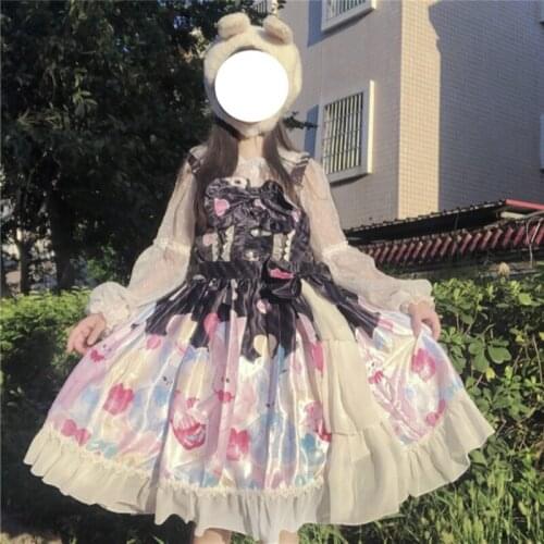 2020 Women Lolita Dress Sling JSK Dress Lolita Victorian Dress Gothic Dress Tea Party Sweet Lolita Jsk Kawaii Clothing SL4021