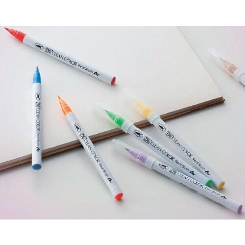 ZIG Kuretake RB-6000AT Clean Color Painting Real Brush Pen Japan