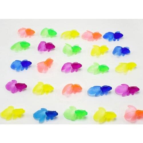 10Pcs/lot Colorful Plastic Simulation Small Goldfish Model Toys Soft Rubber