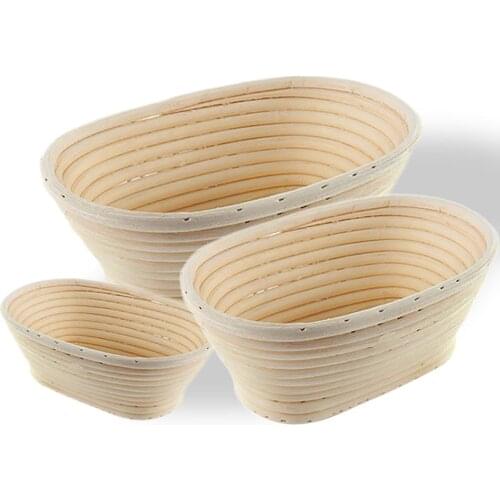 3 Sizes Oval Natural Rattan Bread Fermentation Basket Kitchen Baking Tool Country Bread Dough Banneton Proofing Proving Baskets