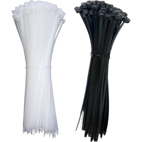 500pcs 3x60 3x80 3x100 3x120 3x150mm Assorted Self-locking Nylon Cable Ties Black Plastic Zip Tie Loop Wire Wrap Zip Ties