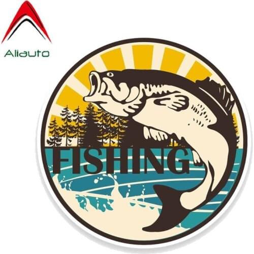 Aliauto Creative Car Sticker Personal Wilderness Fishing Motorcycle Waterproof Cover Scratch Sun Creen PVC Decal,14cm*14cm