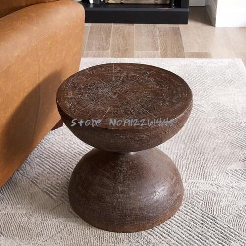 American Retro Sofa Edge Several Round Nordic Corners Several Imitation Solid Wood Log Round Table Mini Tea Table Table Small Ho
