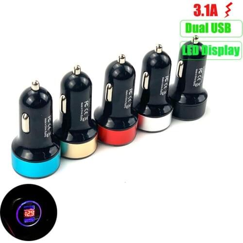 3.1A Dual USB Car Charger LED Display For Suzuki SX4 SWIFT Alto Liane Grand Vitara jimny S-cross Spacia Splash Kizashi Wagon R
