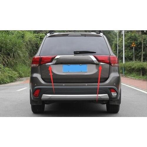 Car styling Fit For Mitsubishi Outlander 2016 2017 2pcs/set Rear Light Strips stainless steel External Taillight Decoration