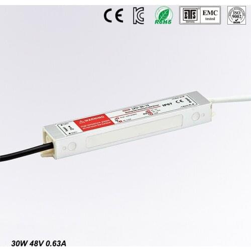 DC 48V 30W 0.63A Waterproof IP67 Electronic LED Driver outdoor use power supply led strip transformers adapter,Free shipping