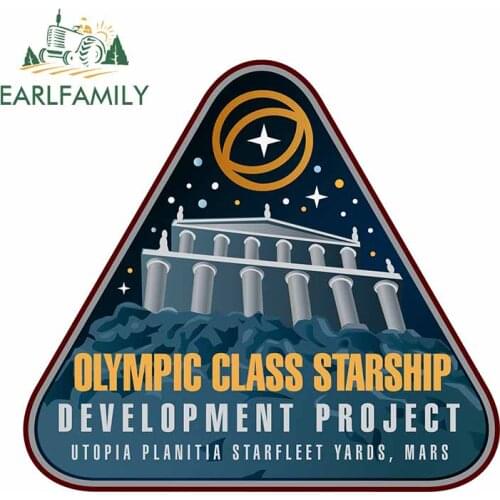 EARLFAMILY 13cm x 11.8cm for Starship Star Trek DIY Motorcycle Car Stickers Waterproof Sunscreen Window Fashion 3D Vinyl Decals