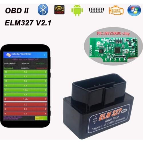 ELM327 V2.1 Bluetooth Car Diagnostic Tool OBDII ELM 327 for Audi A3/A4/B8/B6/C6/A6/8P/A5/B7/C7/C5/8V Mini OBD2 Auto Scanner