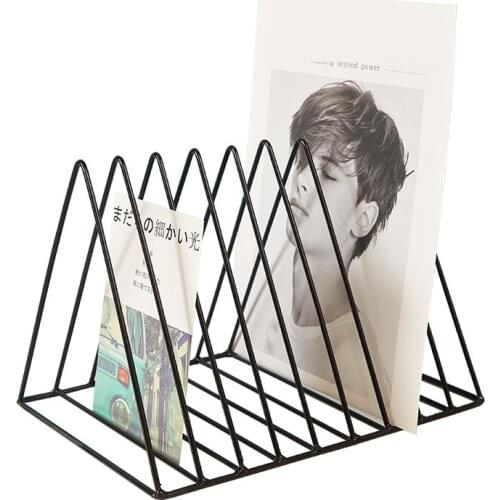 3-color wrought iron bookshelf desktop magazine storage rack newspaper rack household space-saving shelf