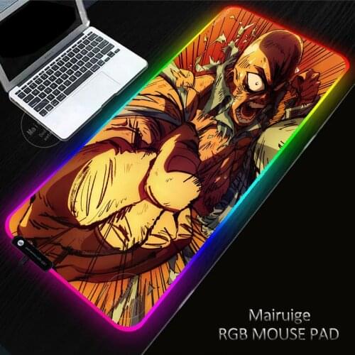 ONE PUNCH-MAN LED Light Mousepad RGB Keyboard Desk-mat Colorful Surface Mouse Pad Waterproof Multi-size Computer Gamer CS Dota