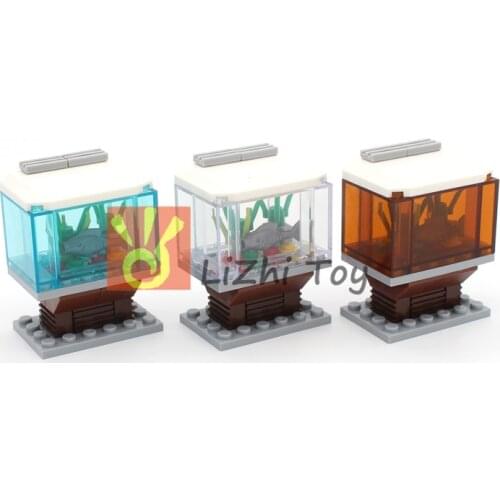 Moc Bricks Fish Tank Furnishing Articles DIY Enlighten Building Block Bricks Compatible with Assembles Particles