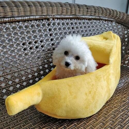 Cute Banana Shape Dog Cat Bed House Warm Foldable Pet Nest Dog Mat Basket Kennel for Small and Medium Dogs Cats Products