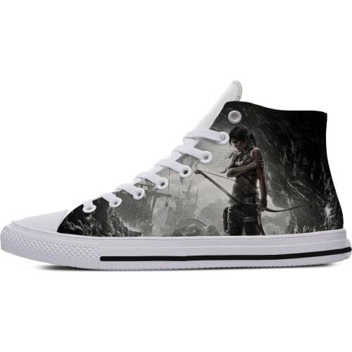 Latest Harajuku style Fashion Shoes men/women classic games Tomb Raider 3D printed Lightweight Breathable Leisure Canvas Shoes