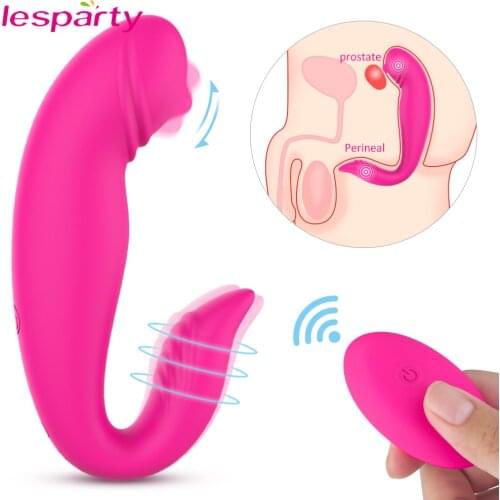 360° Rotating Beads Male Prostate Massager Remote Control Anal Vibrator for Men Anal Butt Plug Wearable Clit Vibrator for Women