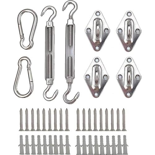 40Pcs 6 Inch Shade Sail Hardware Kit for Triple-cornered Rectangle Sun Shade Sail Installation, 304 Grade Stainless Tool