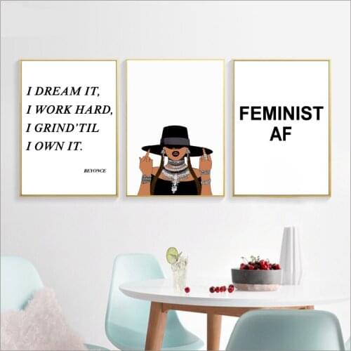 Feminism Inspiration Poster American female singer Wall Art Print , Feminist Quotes Canvas Painting Wall Picture Feminism Decor
