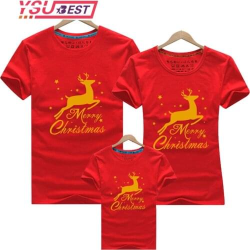 New Years Gift Family Matching Christmas Mom Dad T-shirt Cartoons Christmas Tshirt Family look Mommy Daddy Baby Red Clothes