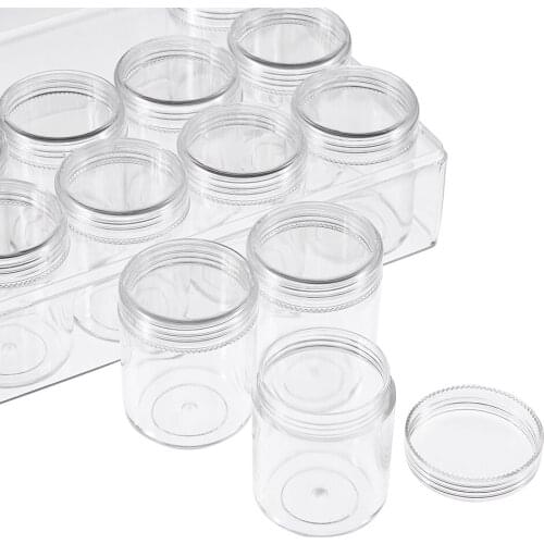12pcs/Set Plastic Beads Cabochons Rhinestone Storage Containers Carrying Cases Boxes Rectangle Clear 16x12.2x5.5cm