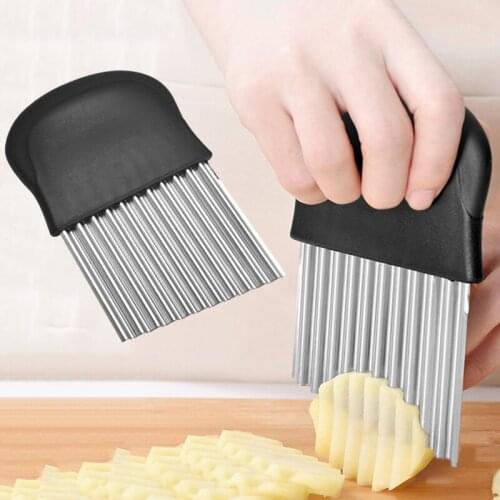 Potato Cutter Cut Potato Chip Wavy Knife Stainless Steel Potato Cutter Tooth Potato Cutter Machine Fancy Cutter Household Knife