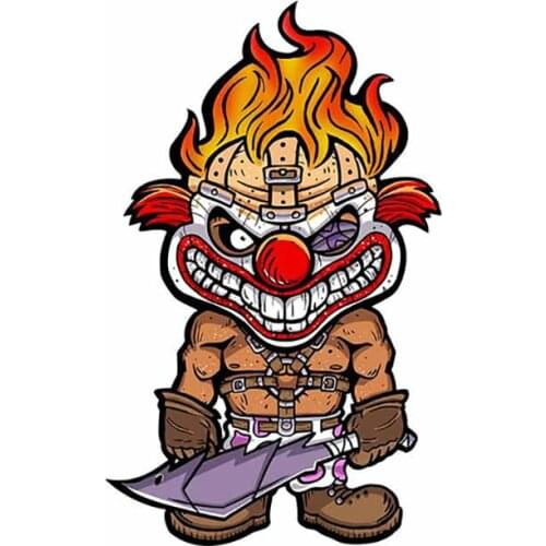 S50124# 13CM/15CM/17CM Personality PVC Decal Evil Clown Waterproof Car Sticker on Motorcycle Laptop Decorative Accessories