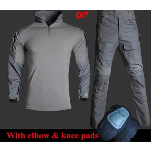 Tactical Military Uniform with Elbow & Knee Pads Hiking Hunting Camouflage Shrit Pants Army Airsoft Shooting Paintball Clothing