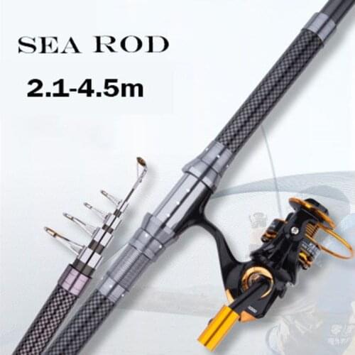Carbon casting rod 2.1/2.4/2.7/3.0/3.6/3.9/4.2/4.5m telescopic spinning sea fishing rod carp feeder pole