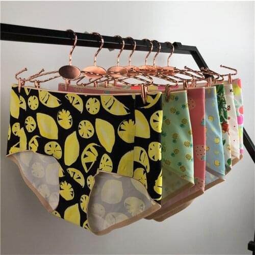 Cute Fruit Print Womens Underwear Mid Waist Sexy Lingerie High Quality Nylon+Cotton Female Panties Comfort No Trace Sport Panty