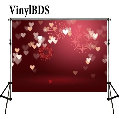 VinylBDS Valentines Day Backdrops Photo Background Red Love Backdrop Bokeh Flower Backdrop Romantic Wedding Backdrop for Studio