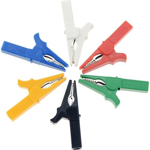 1PCS Battery Test Clip 55MM HV Alligator Clip For Banana Plug 4mm Multimeter Pen Cable Probes Crocodile Clip 5 COLOR