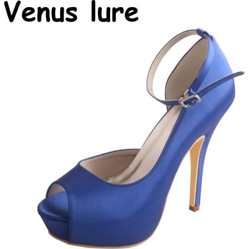 23 Colors Women Comfortable Platform Bridal Wedding Party Shoes Royal Blue