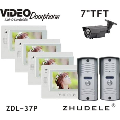 ZHUDELE Home Security 700TVL HD Peephole Camera 7" Display Wired Touch Key Video Door Phone Doorbell Intercom In Stock