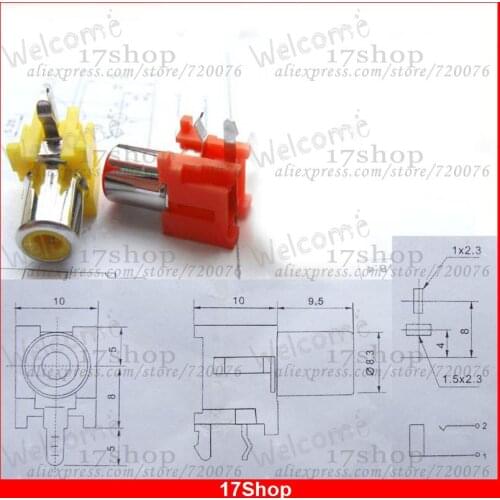 10PCS 2PIN RCA socket jack AV plug TV CCTV DVD Panel Mounting the FOR Amplifier
