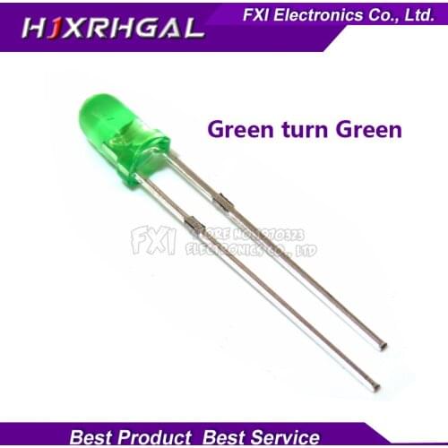 100pcs Green light-emitting Green turn Green 3mm led new original