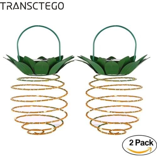 2PCS Solar String Lights Pineapple Lamp For Garden Decoration Christmas Lantern 30 LED Outdoor Waterproof Fairy Light Solar Lamp