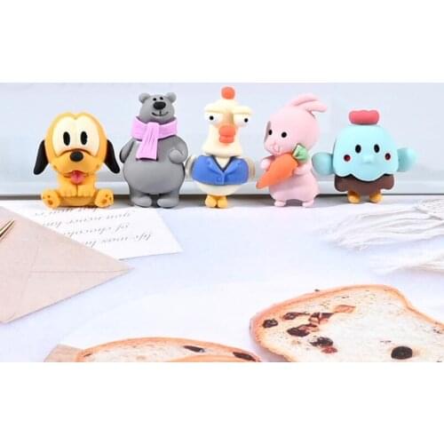 20pcs/lot New Cute animal Series Flat Back Cabochon Scrapbooking Hair Bow Center Embellishments DIY Accessories