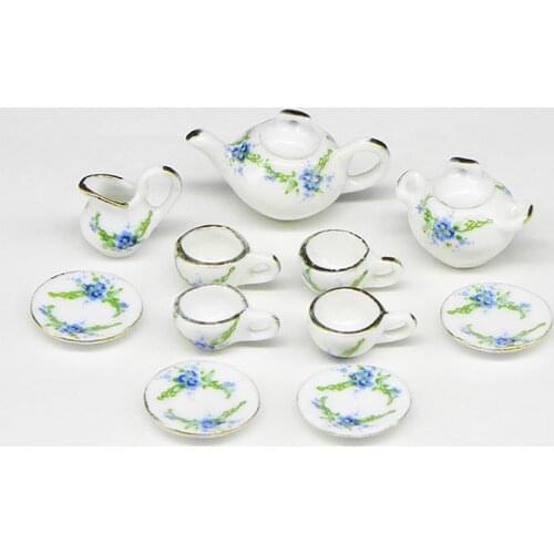 3/6/11Pcs 1:12 Dolls House Miniature Mugs Dish Cups Pot Set Direction Furniture Toys Coffee Tea Cups Dollhouse Accessory