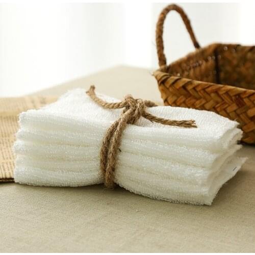 5pcs/Set Bamboo Fiber Dishcloth Dish Towel Absorbent Wipes Kitchen Cleaning Cloth Japanese Style Scouring Pad 15*26cm TJ1692