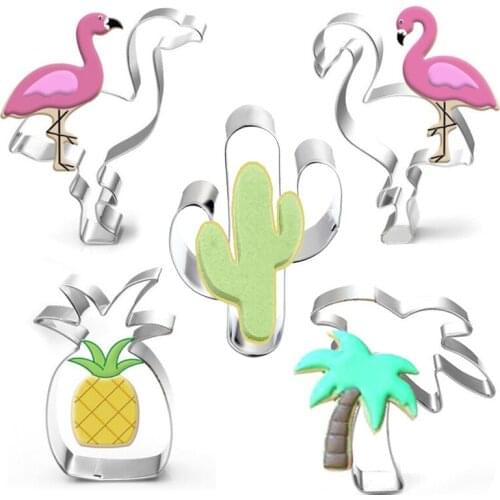 2Pcs Flamingos Shape Stainless Steel Cookie Biscuit Cutters Set Cake Decorating Fondant Baking Tools