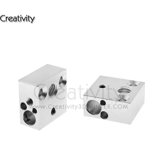 5PCS a lot CR8 Aluminum Heat Block (20*20*10mm) Hot End Heater Head Extruder 3D Printers Part heat bolck aluminum 3d print Parts
