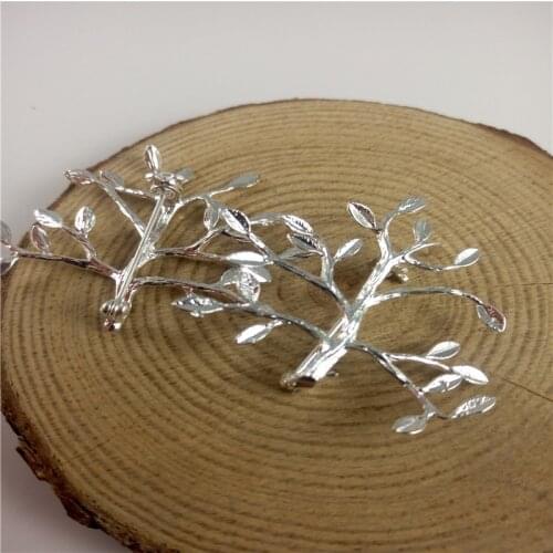 5Pieces) Vintage Women Tree Branch Brooches Matte Tone Brass Tree Shape Pin Brooches 35.8*32.3mm Charms Finding Hot Sale 04296